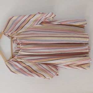 SPENSE Multicolor Short Sleeved Striped Blouse Top Size Small